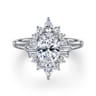 Emarie - 14K White Gold Oval Halo Diamond Engagement Ring - 0.65 ct