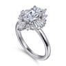 Emarie - 14K White Gold Oval Halo Diamond Engagement Ring - 0.65 ct