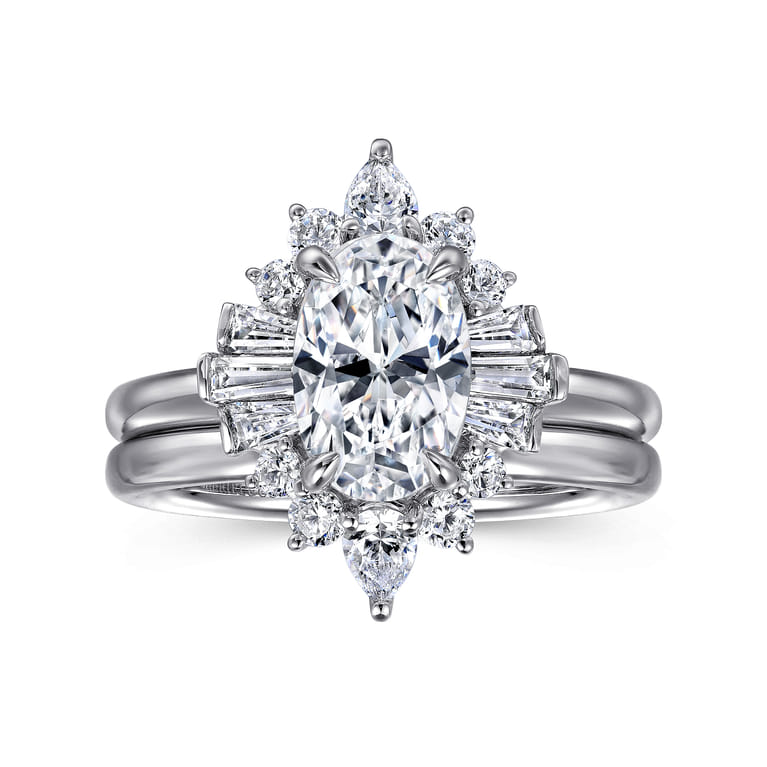 Emarie - 14K White Gold Oval Halo Diamond Engagement Ring - 0.65 ct - Shot 4