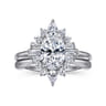 Emarie - 14K White Gold Oval Halo Diamond Engagement Ring - 0.65 ct