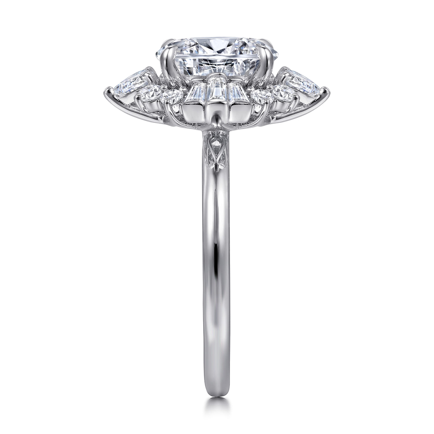 Emarie - 14K White Gold Oval Halo Diamond Engagement Ring - 0.65 ct - Shot 5