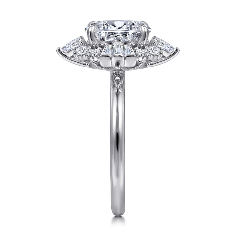 Emarie - 14K White Gold Oval Halo Diamond Engagement Ring - 0.65 ct - Shot 5