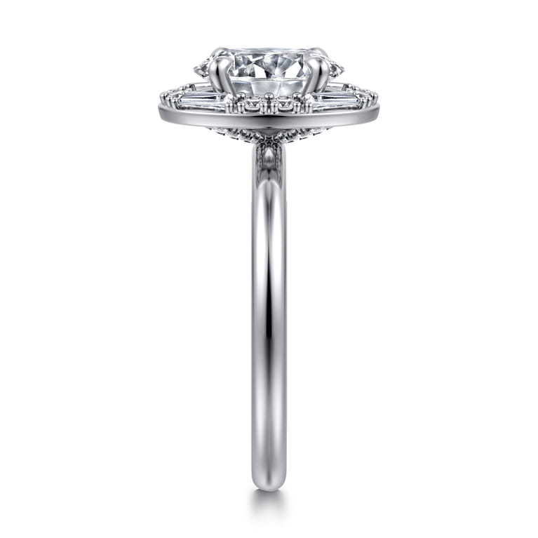Cammie - 14K White Gold Halo Oval Diamond Engagement Ring - 0.35 ct - Shot 4