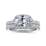 Kyra - 14K White Gold Oval Halo Diamond Engagement Ring - 0.3 ct