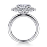 Fella - 14K White Gold Oval Halo Diamond Engagement Ring - 0.5 ct