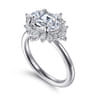 Fella - 14K White Gold Oval Halo Diamond Engagement Ring - 0.5 ct