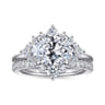 Fella - 14K White Gold Oval Halo Diamond Engagement Ring - 0.5 ct