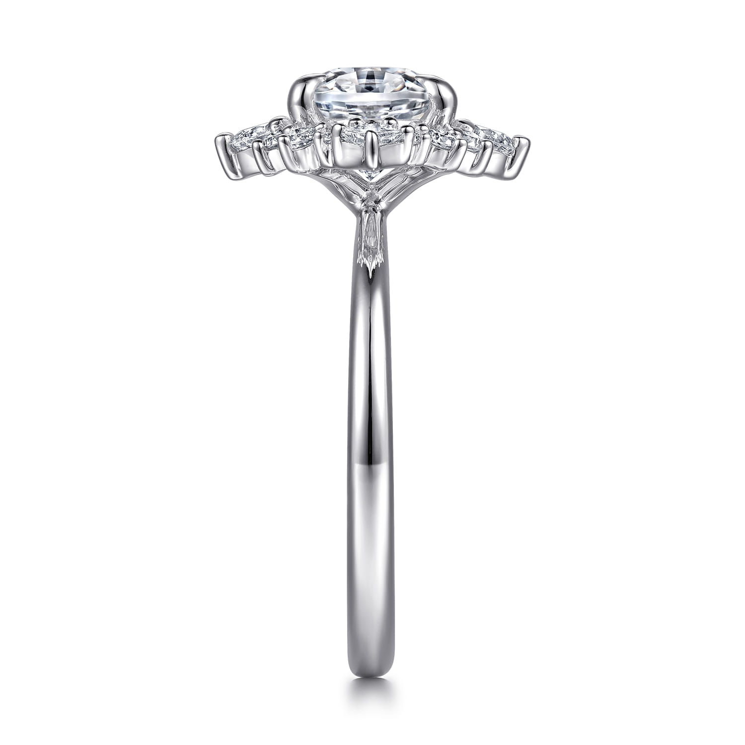Fella - 14K White Gold Oval Halo Diamond Engagement Ring - 0.5 ct - Shot 5