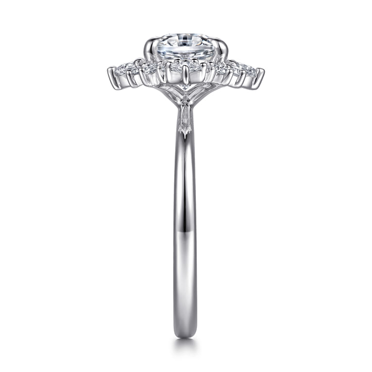 Fella - 14K White Gold Oval Halo Diamond Engagement Ring - 0.5 ct - Shot 5