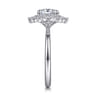 Fella - 14K White Gold Oval Halo Diamond Engagement Ring - 0.5 ct