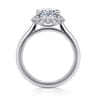Yemaya - 14K White Gold Oval Halo Diamond Engagement Ring - 0.3 ct