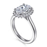 Yemaya - 14K White Gold Oval Halo Diamond Engagement Ring - 0.3 ct