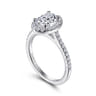 Carly - 14K White Gold Oval Halo Diamond Engagement Ring - 0.28 ct