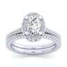 Carly - 14K White Gold Oval Halo Diamond Engagement Ring - 0.28 ct