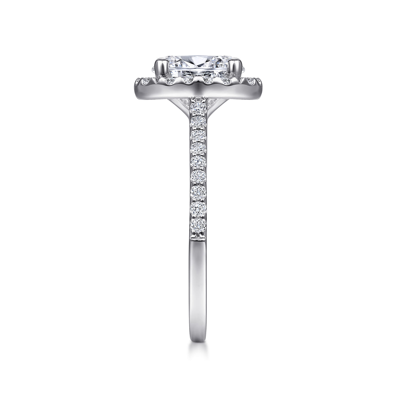 Carly - 14K White Gold Oval Halo Diamond Engagement Ring - 0.28 ct - Shot 5