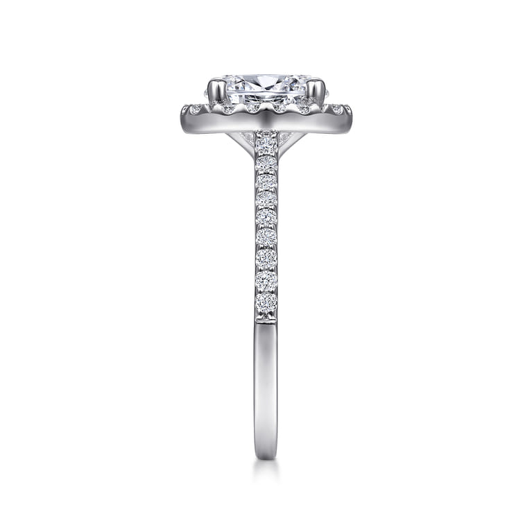 Carly - 14K White Gold Oval Halo Diamond Engagement Ring - 0.28 ct - Shot 5