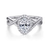Courtney - 14K White Gold Oval Halo Diamond Engagement Ring - 0.23 ct