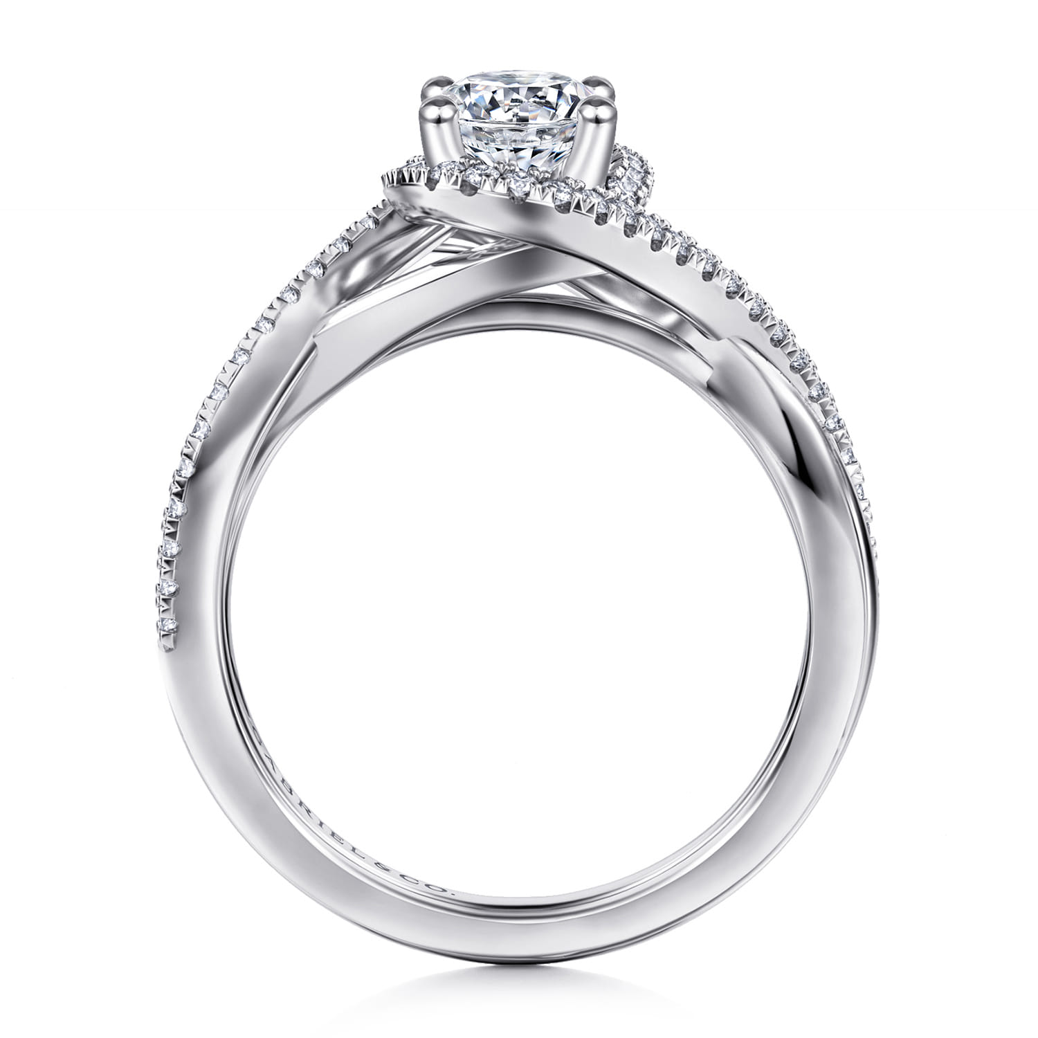 Courtney - 14K White Gold Oval Halo Diamond Engagement Ring - 0.23 ct - Shot 2