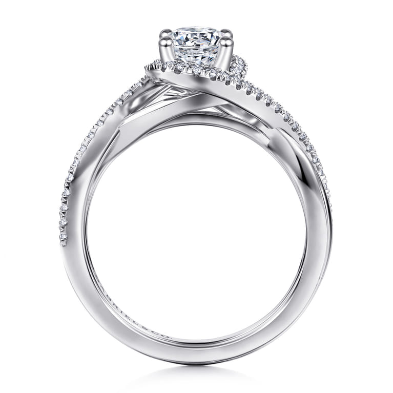 Courtney - 14K White Gold Oval Halo Diamond Engagement Ring - 0.23 ct - Shot 2