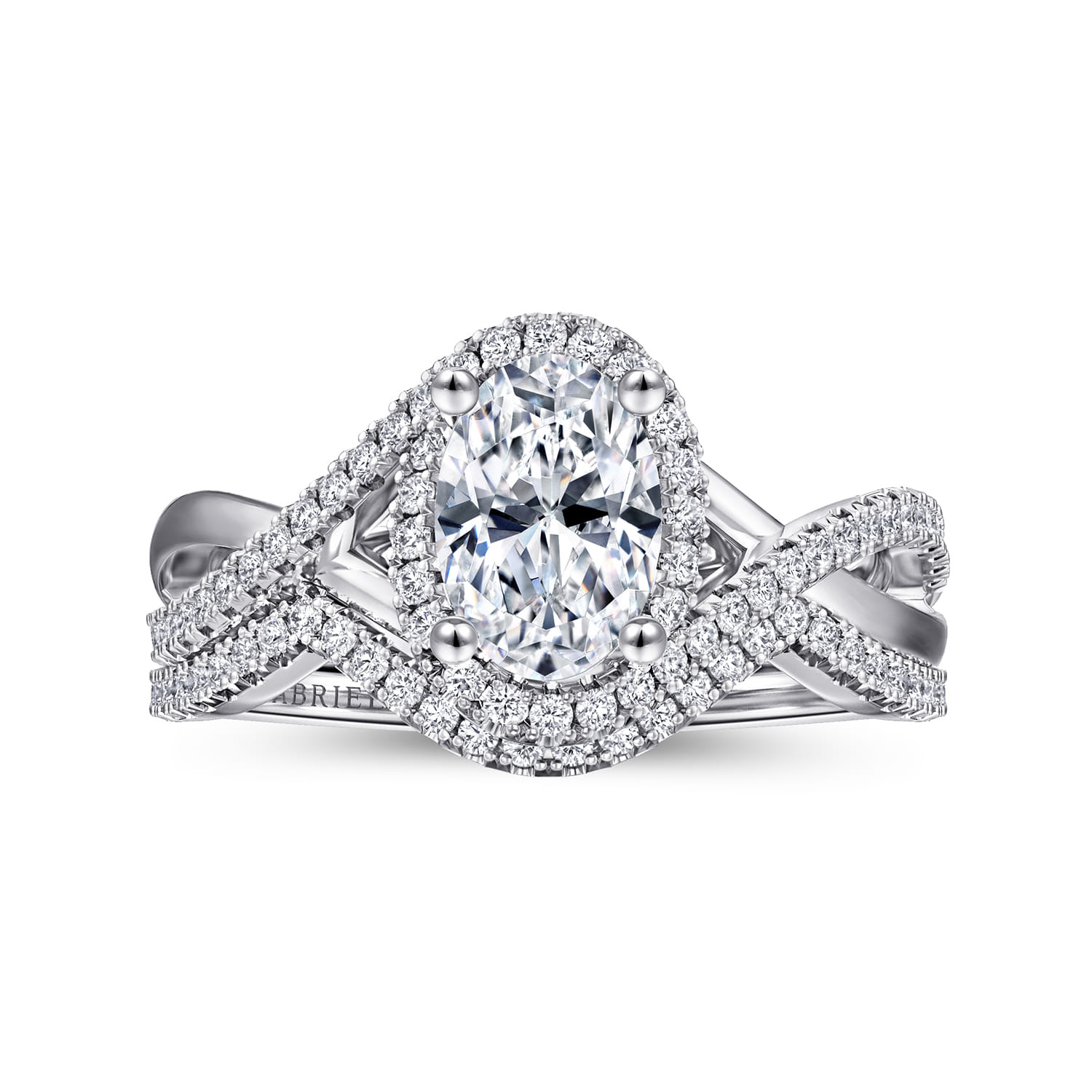 Courtney - 14K White Gold Oval Halo Diamond Engagement Ring - 0.23 ct - Shot 4