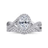 Courtney - 14K White Gold Oval Halo Diamond Engagement Ring - 0.23 ct
