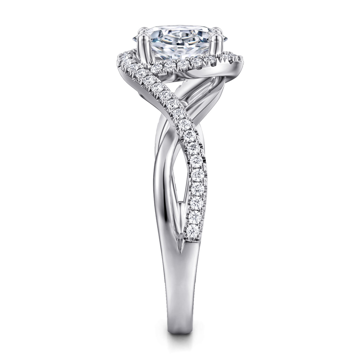 Courtney - 14K White Gold Oval Halo Diamond Engagement Ring - 0.23 ct - Shot 5