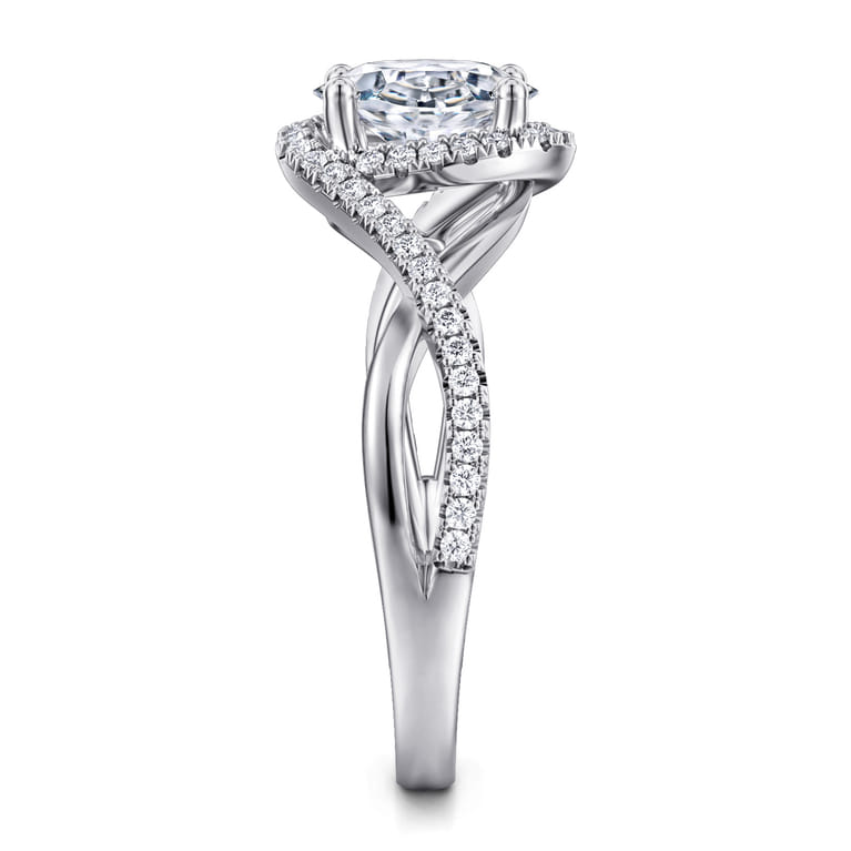 Courtney - 14K White Gold Oval Halo Diamond Engagement Ring - 0.23 ct - Shot 5