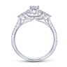 Bionda - 14K White Gold Oval Halo Complete Diamond Engagement Ring - 0.66 ct