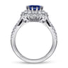 Imani - 14K White Gold Oval Halo Sapphire and Diamond Engagement Ring - 0.83 ct