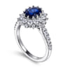 Imani - 14K White Gold Oval Halo Sapphire and Diamond Engagement Ring - 0.83 ct