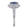 Imani - 14K White Gold Oval Halo Sapphire and Diamond Engagement Ring - 0.83 ct