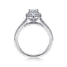 Blossom - 14K White Gold Oval Halo Diamond Engagement Ring - 0.3 ct