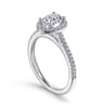 Blossom - 14K White Gold Oval Halo Diamond Engagement Ring - 0.3 ct