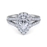 James - 14K White Gold Pear Shape Halo Diamond Engagement Ring - 0.8 ct