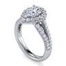 James - 14K White Gold Pear Shape Halo Diamond Engagement Ring - 0.8 ct