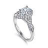 Shae - Vintage Inspired 14K White Gold Pear Shape Halo Diamond Engagement Ring - 0.17 ct