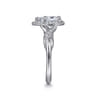 Shae - Vintage Inspired 14K White Gold Pear Shape Halo Diamond Engagement Ring - 0.17 ct