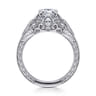 Annadale - Unique 14K White Gold Vintage Inspired Pear Shape Diamond Halo Engagement Ring - 0.4 ct