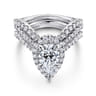 Madeleine - 14K White Gold Pear Shape Halo Diamond Engagement Ring - 0.96 ct