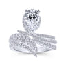 Mystic - 14K White Gold Pear Shape Halo Diamond Engagement Ring - 1.04 ct