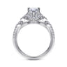 Veronique - Unique 14K White Gold Vintage Inspired Pear Shape Halo Diamond Engagement Ring - 0.38 ct
