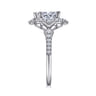 Veronique - Unique 14K White Gold Vintage Inspired Pear Shape Halo Diamond Engagement Ring - 0.38 ct