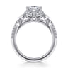 Veronique - Unique 14K White Gold Vintage Inspired Pear Shape Halo Diamond Engagement Ring - 0.4 ct
