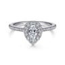 Blossom - 14K White Gold Pear Shape Halo Diamond Engagement Ring - 0.28 ct