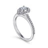 Blossom - 14K White Gold Pear Shape Halo Diamond Engagement Ring - 0.28 ct
