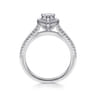 Blossom - 14K White Gold Pear Shape Halo Diamond Engagement Ring - 0.3 ct