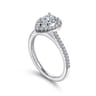 Blossom - 14K White Gold Pear Shape Halo Diamond Engagement Ring - 0.3 ct