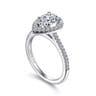 Blossom - 14K White Gold Pear Shape Halo Diamond Engagement Ring - 0.36 ct