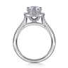 Blossom - 14K White Gold Pear Shape Halo Diamond Engagement Ring - 0.39 ct