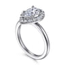 Cammie - 14K White Gold Halo Pear Shape Diamond Engagement Ring - 0.4 ct